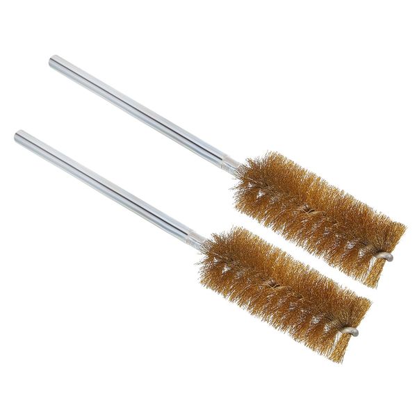 PATIKIL 25mm OD Copper Cleaning Brush, 2pcs Tube Cleaning Brush Piping Copper Wire Chimney Cleaning Brush Round Bristles for Auto Vent Ducts Chimney Fireplace