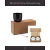 LAMBDA COFFEE® Cappuccino Mug Set 2 x 380ml black matt porcelain I coffee mug without handle