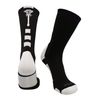 TCK Midline Lacrosse Logo Crew Socks (Black/White, Large)