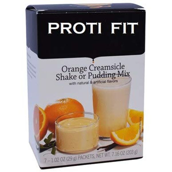 Proti Fit - High Protein Diet Shake & Pudding Mix | Orange Creamsicle | Low Calorie, Low Fat, Low Sugar (7/Box