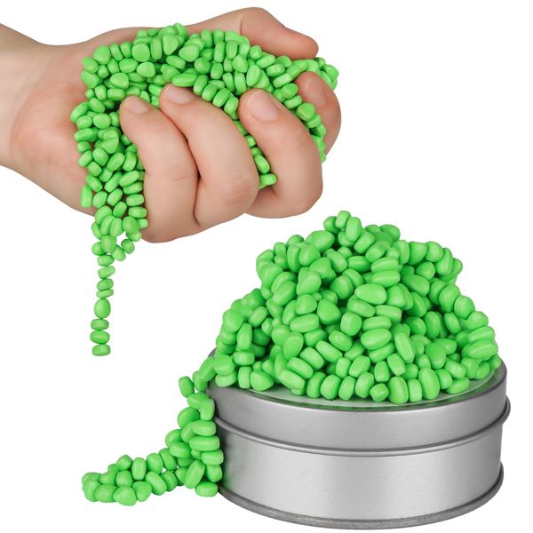 Magnetic Balls, Crags Ferrite Putty, Over 600 Weak Magnetic Ferrite Stones in a Metal Tin, Fidget Toys for Adults and ADHD Desk Toys for Office (Green)