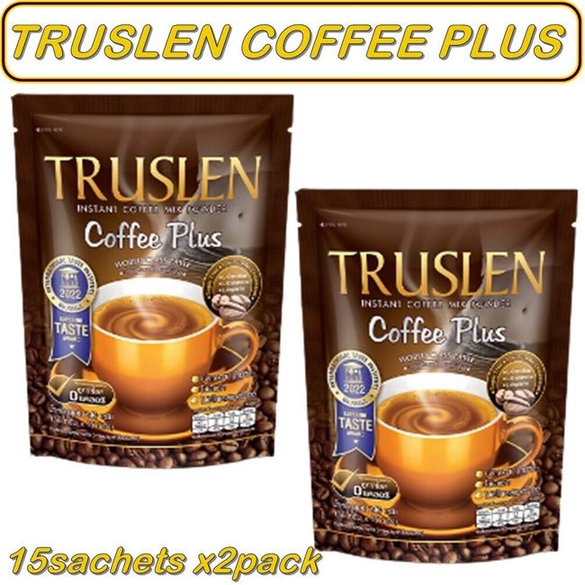 Instant TRUSLEN COFFEE PLUS. No sugar, low fat, no cholesterol, 15sachets x2pack