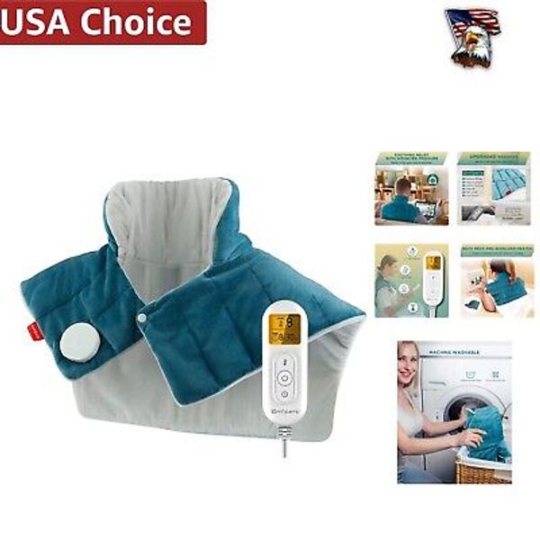 Weighted Electric Heating Pad for Neck & Shoulders - 9 Heat Settings, FSA HSA