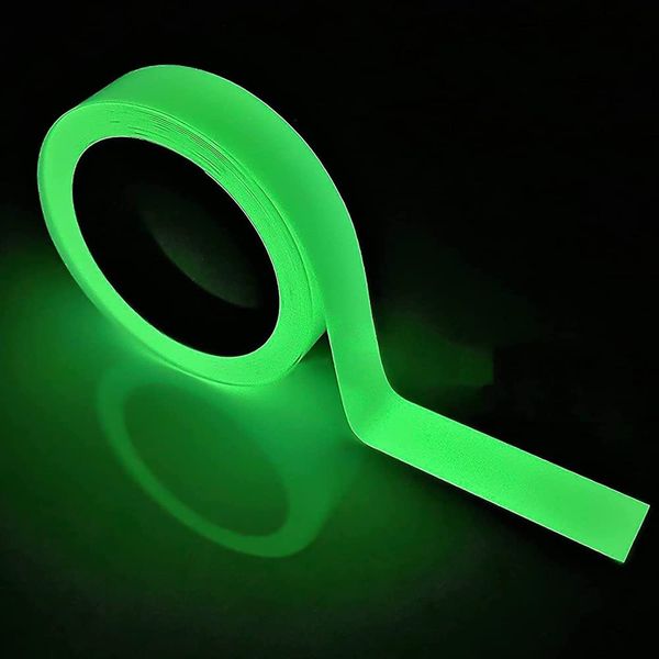 Glow in the Dark Tape, High Brightness, Long Luminous, Fluorescent Tape, Width 0.8 inches (2 cm), Length 32.8 ft (10 m), Luminous Safety Tape, Decorative, DIY, Bicycle, Earthquake, Emergency, Disaster