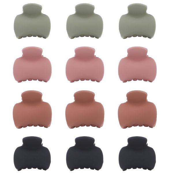 ASYKNM 12 Stück Kleine Haarklammern Haarspange 3cm Mini Haarkrallen Spinnen Hair Clips für Frauen Mädchen Kinder Dicken Dünnen Feinen Frisur Klemmen Stark Stilvolle Acryl Banane Clip