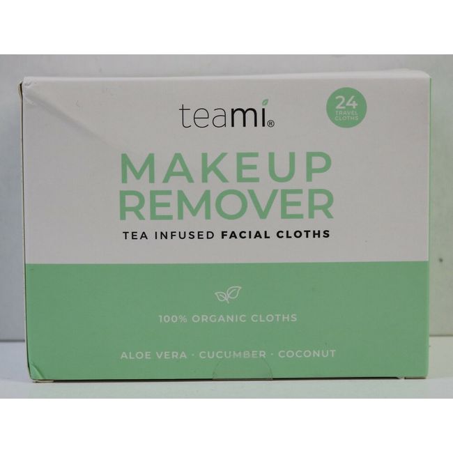 Teami Blends Makeup Remover Tea Infused Facial Cloths/Packs 24 ct (On Go Travel)