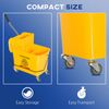 5 Gallon Mini Press Mop Bucket with Wringer 20L Rolling Cart Yellow