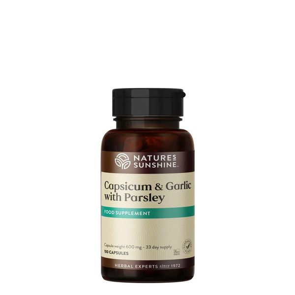 Nature's Sunshine Capsicum & Garlic with Parsley - 100 Capsules