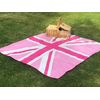 Lancashire Textiles Single Super Soft Pink Union Jack Fleece Throw/Blanket