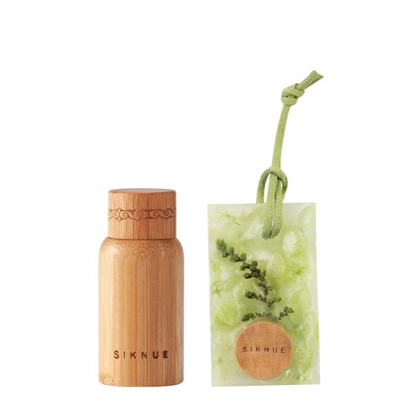 Official Shop Hokkaido SIKNUE Sikunu Aroma Body Oil & Poplin Bar Gift Set (Grass)