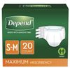 Depend Incontinence Brief Small/Medium Overnight 35456 Maximum 20 Ct