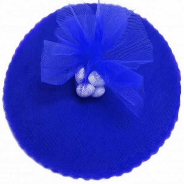 50 Scalloped Tulle Circles 9" Wedding Favor Wrap - Royal Blue