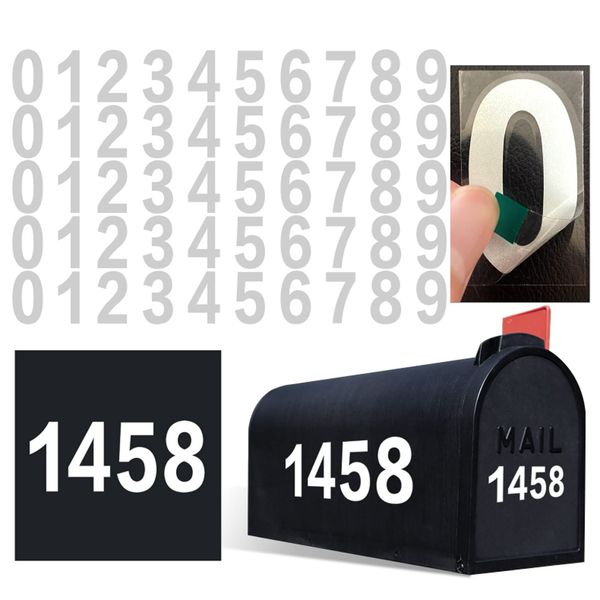 2 inch Mailbox Numbers for Outside, 50 PCS Reflective Number Stickers with Sticky Tab for Easy Backing Separation, Pre-cut for Effortless Align, Strong Self Adhesive Vinyl Address Numbers