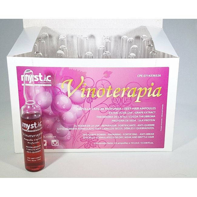 Mystic Vinoterapia Deep Hair Ampoules Hair-Strand Rebuilder 24 Ampollas X 10...