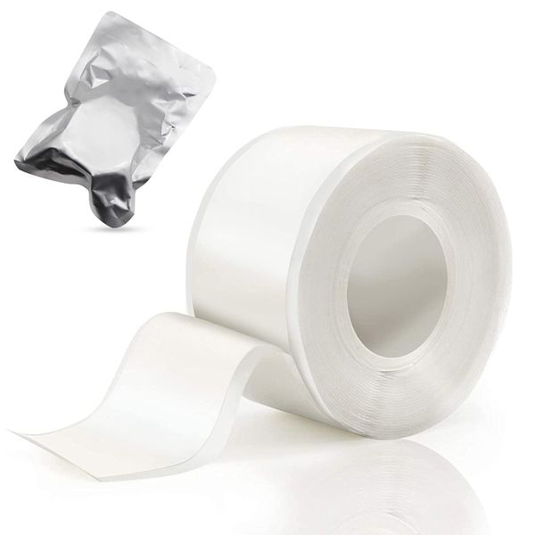 Silicone Tape, Self Fusing Tape, Waterproof Tape, 8.5 x 1.6 ft (2.5 x 3 m), White, Waterproof, Thick, Durable, Self-Fusing Silicone Tape, Air Hose Pipe, PVC Pipe Repair, Pipe Leak Repair, Emergency