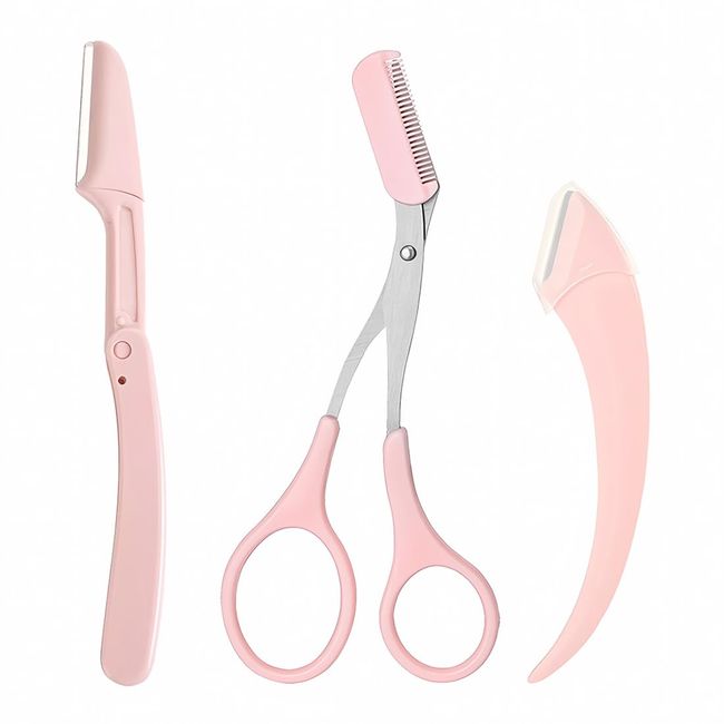 SSRDFU - 3 Pcs Augenbrauen-Trimmwerkzeuge, professionelle Präzisions-Augenbrauenschere, Augenbrauenschere mit Mini-Kamm, Hilfs-Augenbrauenkamm, Augenbrauenformwerkzeuge für Männer und Frauen