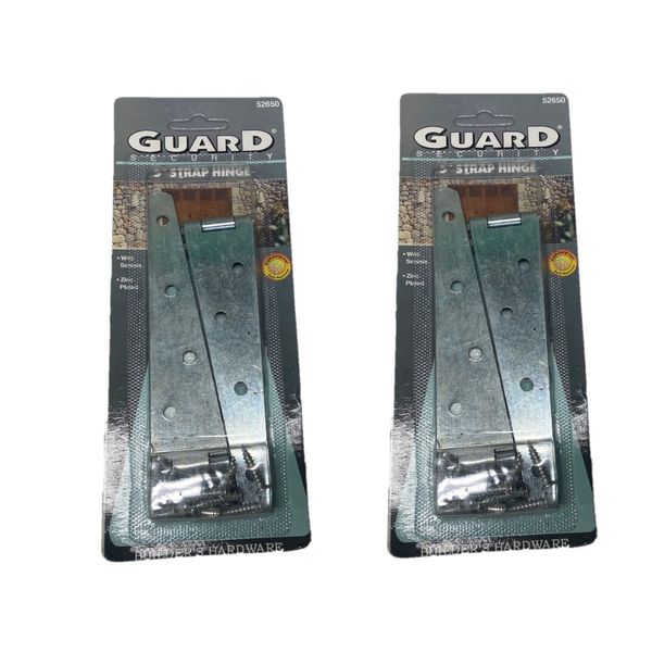 HINGES (2 PACK)  5" Strap Zinc Plated Guard Security Screws Included