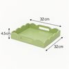 Melody Maison Rectangle Olive Green Scalloped Tray