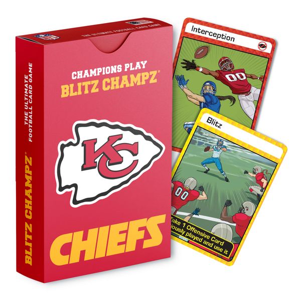 Blitz Champz Kansas City Chiefs Card Game | Football Card Game (Ages 7+) | Fun Family Game | Party Game | Gifts for Football Fans | Card Game for Kids | Card Game for Adults (Kansas City Chiefs)