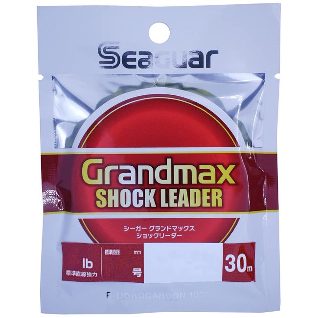 Seaguar Line Leader, Seagar Grand Max Shock Leader, Fishing Fluorocarbon Line, 30m, No. 5, 24lb, Clear