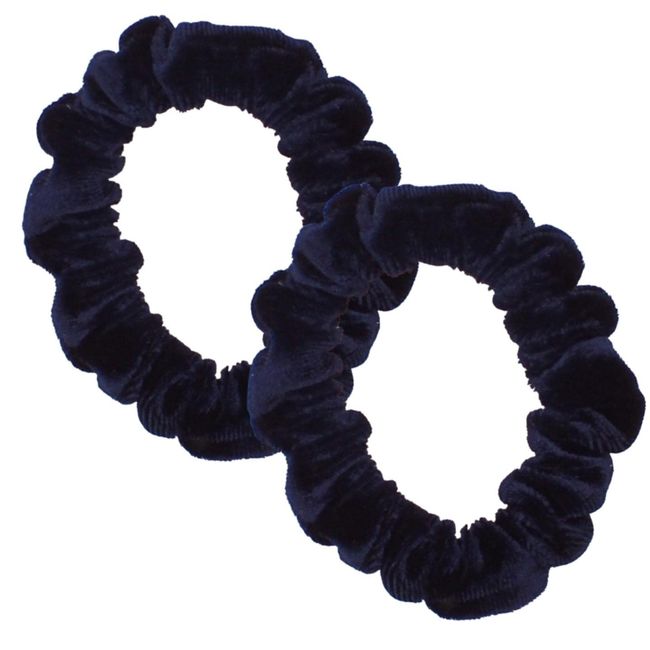 Topkids Accessories Velvet Small Elastic Hair Bands Hair Scrunchies Hair Bobbles Ponio Ponytail Band Hair Bands Hair Elastic Bands Hair Scrunchies for Women & Hair Bobbles for Girls (Navy)