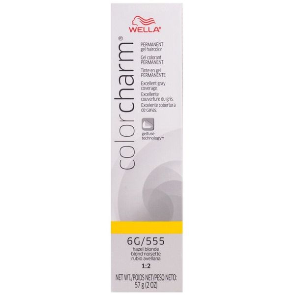 SALON HAIR WELLA COLOR CHARM PERMANENT DYE GEL 6G/555 HAZEL BLONDE