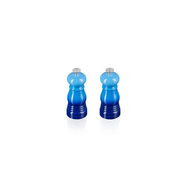 Le Creuset Classic Salt and Pepper Mill Set, Personal Use, Chip-resistant ABS Plastic, Anti-Corrosion, 11 cm, Azure, 44900112200000