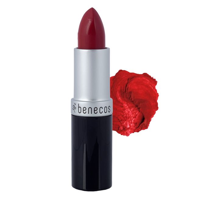 Benecos Natural Lipstick (Catwalk) - Beautiful Deep Red Shade - Long Lasting Gorgeous Color, Soft & Smooth Moisturized Lips, Organic, Vegan