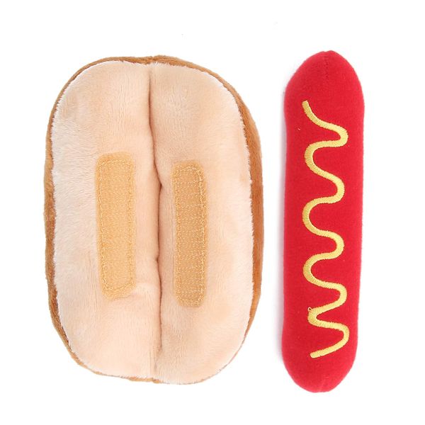 Tiiyee Hot Dog Stuffed Toys, Small 3D Cute Plushies Soft Dog Toy Interactive Pet Puppy Anxiety Relief Plush Animal Toys Throw Pillow Sofa Doll Christmas for Home Decor Gift