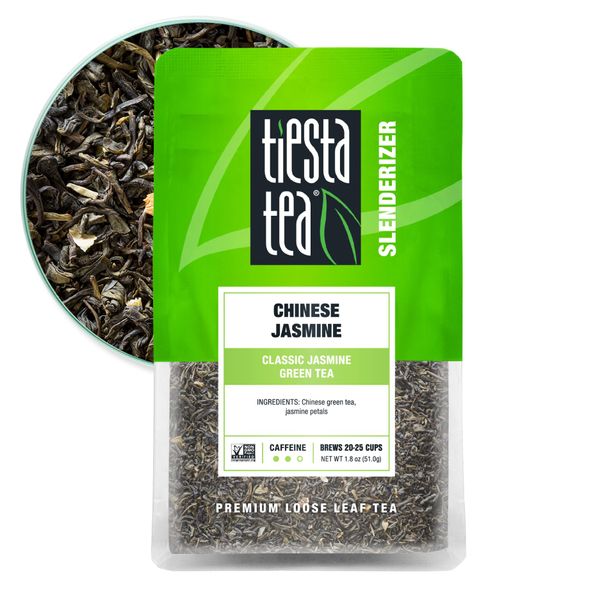 Tiesta Tea - Chinese Jasmine | Classic Jasmine Green Tea | Premium Loose Leaf Tea Blend | Medium Caffeinated Green Tea | Make Hot or Iced Tea & Brews Up to 25 Cups - 1.8 Ounce Resealable Pouch