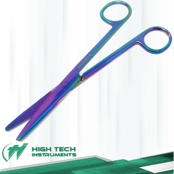 German Mayo Dissecting Scissors Straight 6.75" Blunt/Blunt Multi Titanium Color