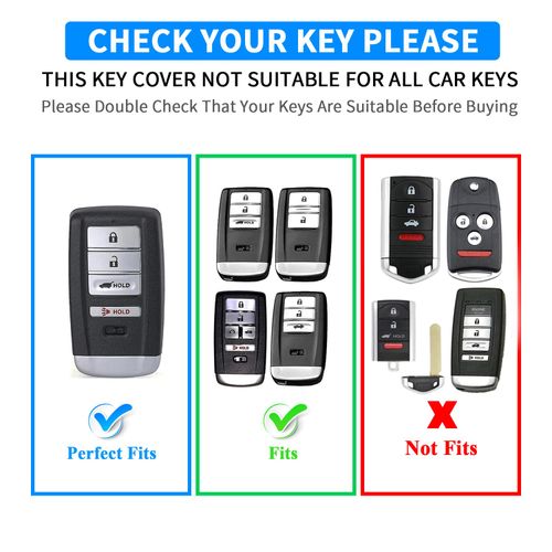 QBUC Key Fob Cover for Acura MDX 2014-2020, for Acura RDX 2015-2021, Soft Key Shells Case with Keychain for ILX RLX TLX 2015-2022 Car Accessories(4 Button,Red)