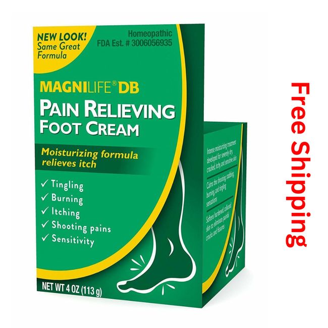 Magnilife DB Pain Relieving Foot Cream Relieves Itching Tingling Burning 4oz