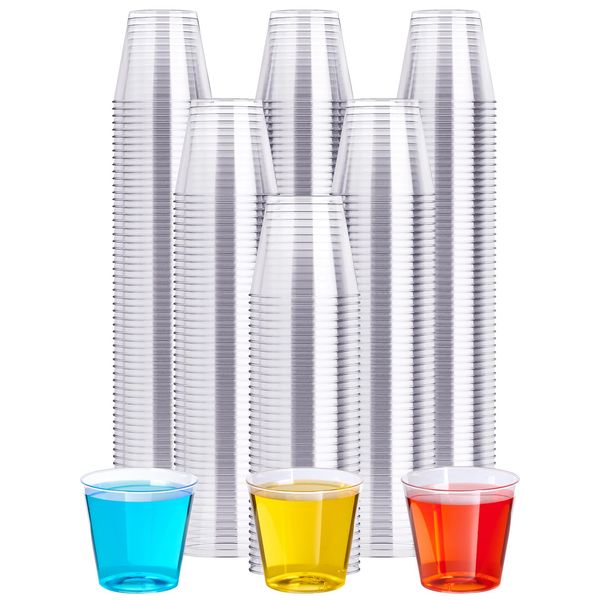 1 OZ 500 Pack Plastic Shot Glasses, Disposable Cups, 1 Ounce Tasting Cups Party Cups Perfect for Whiskey, Wine Tasting, Food Samples, and Parties