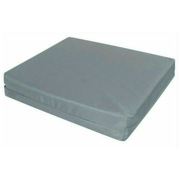 Goldstar 4cm Thick Waterproof Seat Pad Garden Rattan Furniture Water Resistant Outdoor Indoor Foam Filled Cushion With Removable Fabric Zipper Cover (Grey, 50 x 50cm / 20" x 20")