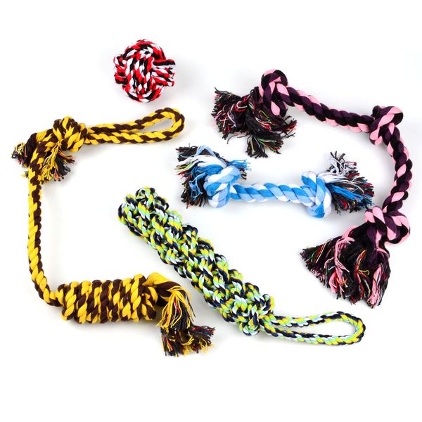 Youngever 5 Pack Durable Dog Rope Toys, Puppy Toys, Teething Toys for Small and Medium Dogs