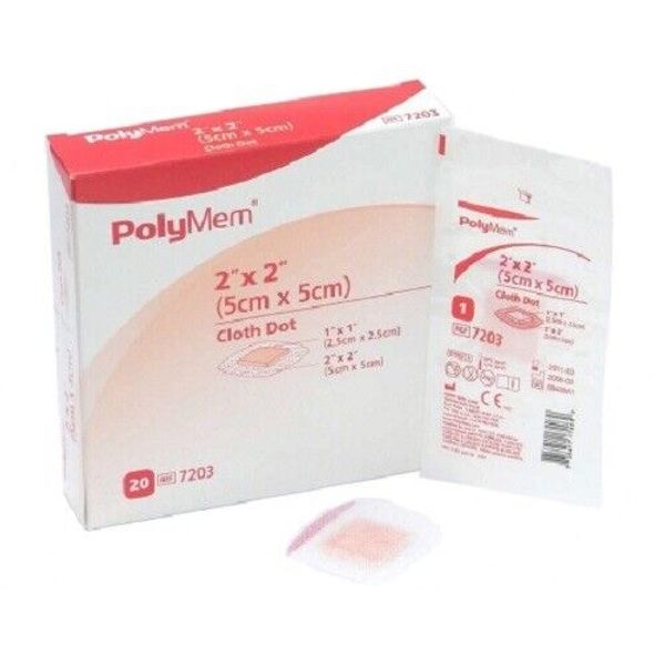 FERRIS 7203 POLYMEM ADHESIVE CLOTH ISLAND DRESSING - 2" x 2" 20/box