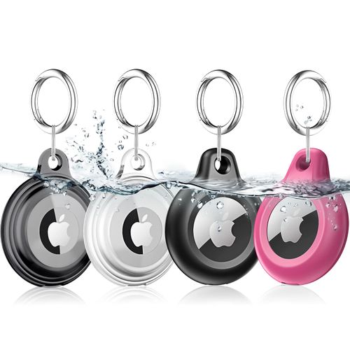 4 Pack Airtag Holder Air Tag Case with Keychain, Waterproof Shockproof & Dustproof Airtags Key Chain for Apple Air Tags, Airtag Accessories for Item Finders Case for Pets,Kids,Luggages,Key