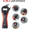 Jar Bottle Opener for Weak Hands, 4 & 5 in 1 Multi Function Non-Slip Lid Opener