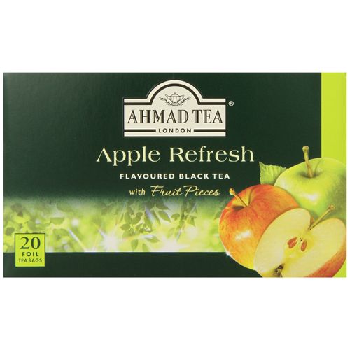 Ahmad Tea Black Tea, Apple Refresh Teabags, 20 ct (Pack of 6) - Caffeinated & Sugar-Free