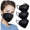 Black KN95 Disposable Face Mask Protective 5 Layer Earloop Filters 95% PFE & BFE