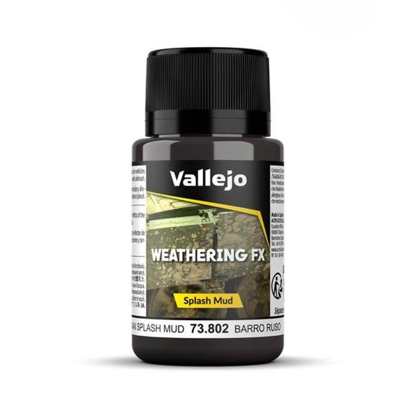 Vallejo 40 ml"Russian Splash Mud" Weathering Effect Bottle,Brown