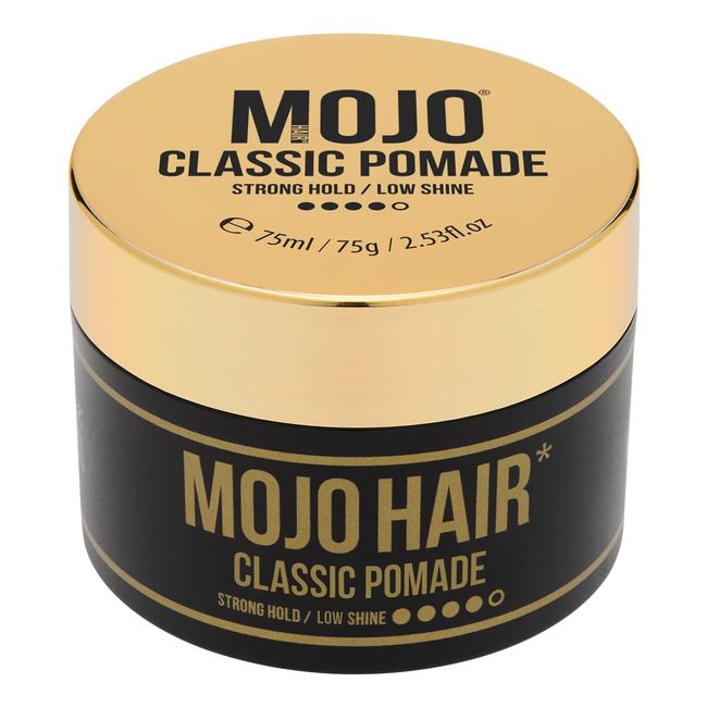 MOJO Hair Classic Pomade (Water Based) with Strong Hold & Low Shine,Washes Out With Ease,Luxury Fragrance,Hair Styling Products For Men & Women,Gifts For Men 1x75ml/64g/2.53fl/oz