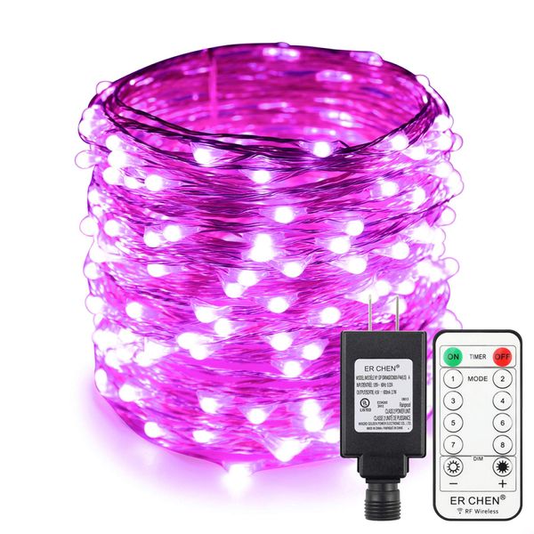 ER CHEN 66ft Led String Lights, 200 Led Fairy Starry Lights on 20M Silver Coating Copper Wire String Lights for Christmas (Purple)