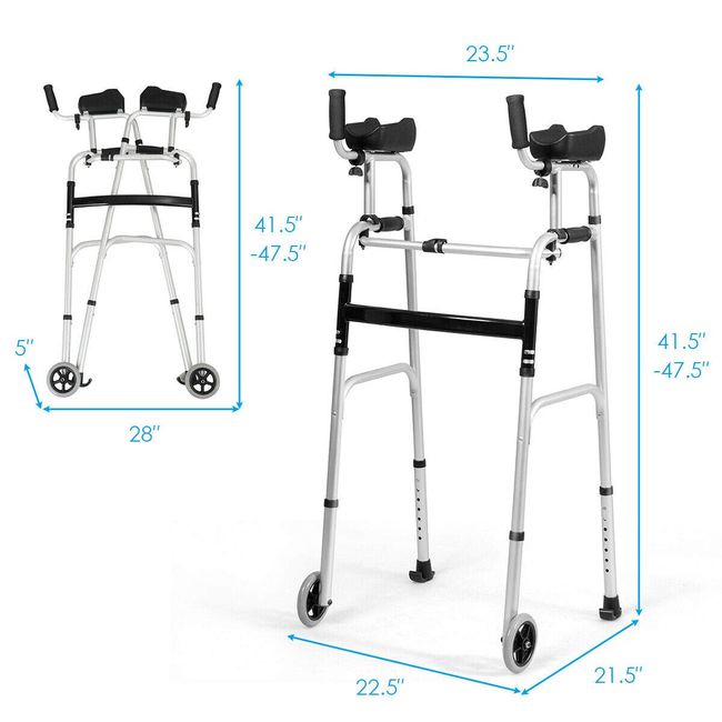 Adjustable Foldable Movable Aluminum Tube Walker for Disabled and