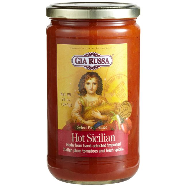 Gia Russa Hot Sicilian Pasta Sauce, 24-Ounce Glass Jars (Pack of 3)