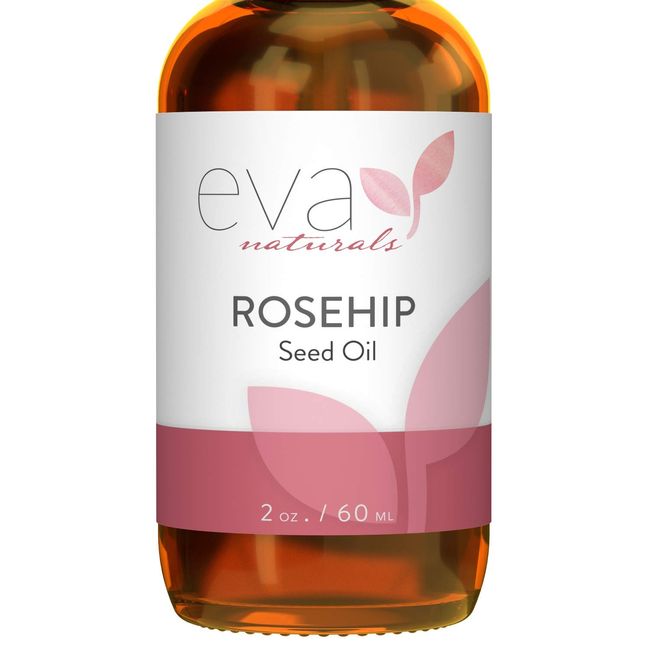 Eva Naturals Pure Rosehip Seed Oil (2oz) - Natural Face Serum Aids Stretch Mark and Acne Scar Removal - Reduces Inflammation, Boosts Collagen Production for Radiant Skin - Premium Quality, Unrefined