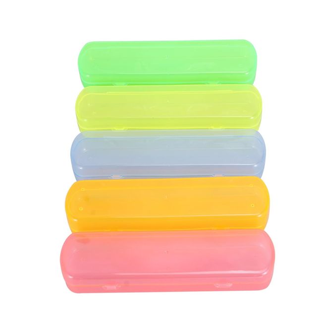 Cabilock 5pcs Candy Color Wash Holder Storage Case Toothpaste Camping and Orange, for Green, Travel Each Toothbrush Portable Blue, Pink, Yellow, Pp Transparent