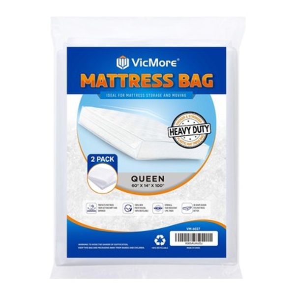 2-Pack Queen Size Heavy-Duty Mattress Protector - Plastic Mattress Protector ...