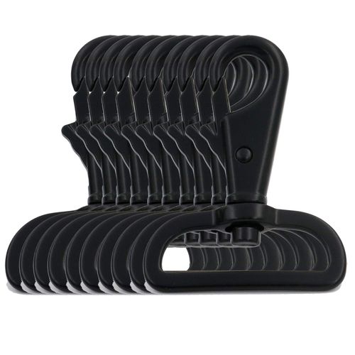 BIKICOCO 1-1/2'' Swivel Trigger Tilt & Bump Thumb Knob Bolt Snap Hook Lobster Claw Clasp Spring Loaded Clip, Black - Pack of 10